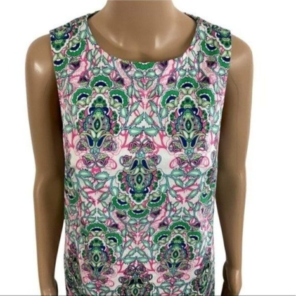 Artisan NY Paisley Floral Sleeveless Dress size 4 cotton spandex - Picture 3 of 11